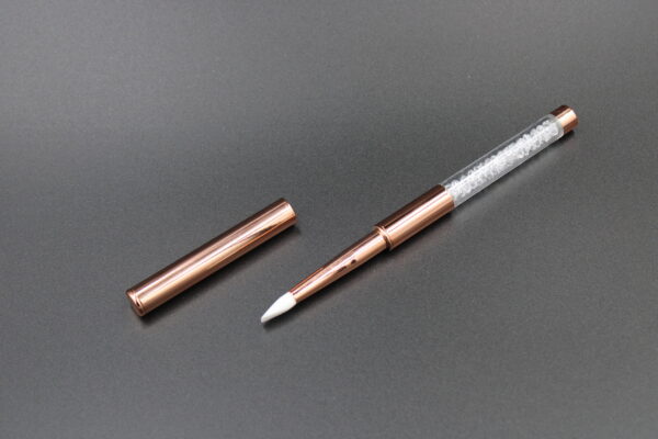 Pędzelek silikonowy do wcierania pyłków Rose Gold