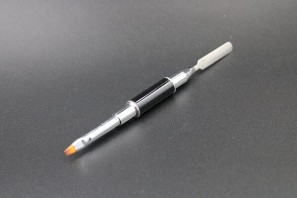 Pędzelek do akrylożelu dwustronny ze szpatułką